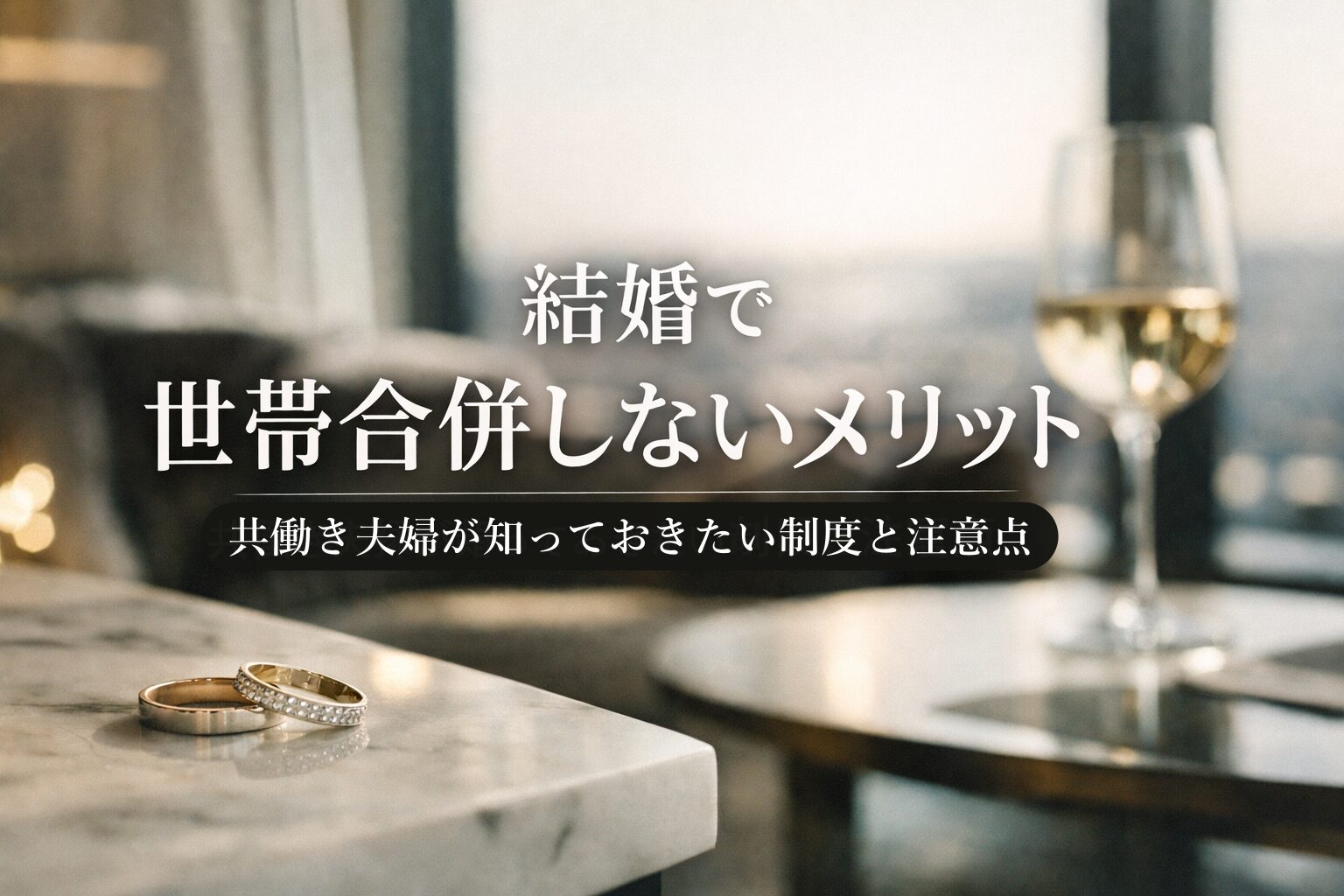 結婚で世帯合併しないメリットとは？共働き夫婦が知っておきたい制度と注意点